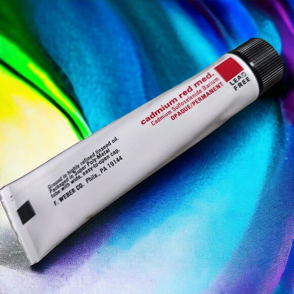 VTG Unused Weber Permalba Oil Color Cadmium Red Md Venetian Red Phthalo Red Rose - Picture 5 of 9